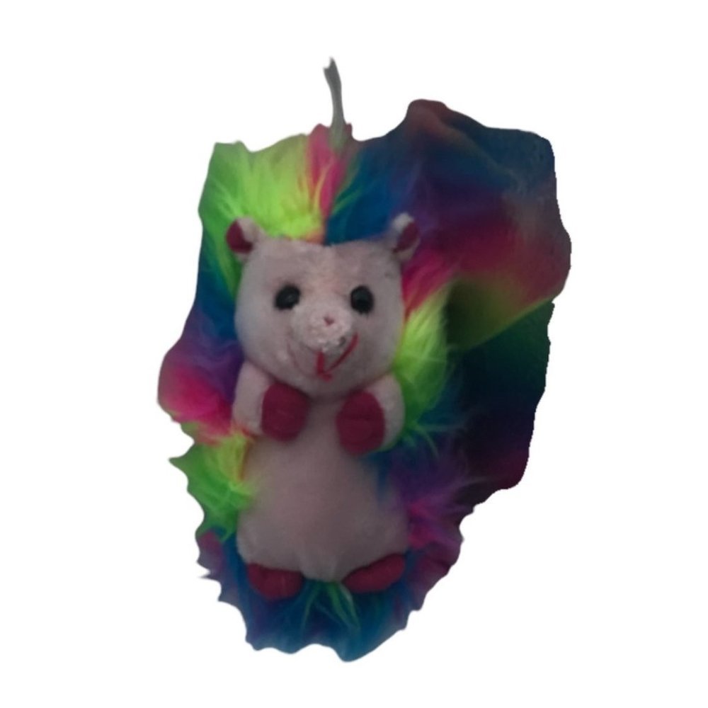 The Petting Zoo Hedgehog Plush Stuffed Animal Colorful Bright Rainbow 6" tall